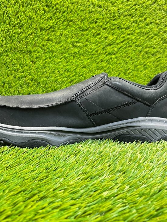 Skechers Men Skechers Craster Moc Ringo Mens Size 12EE Black Gray Casual Relaxed Fit Shoes